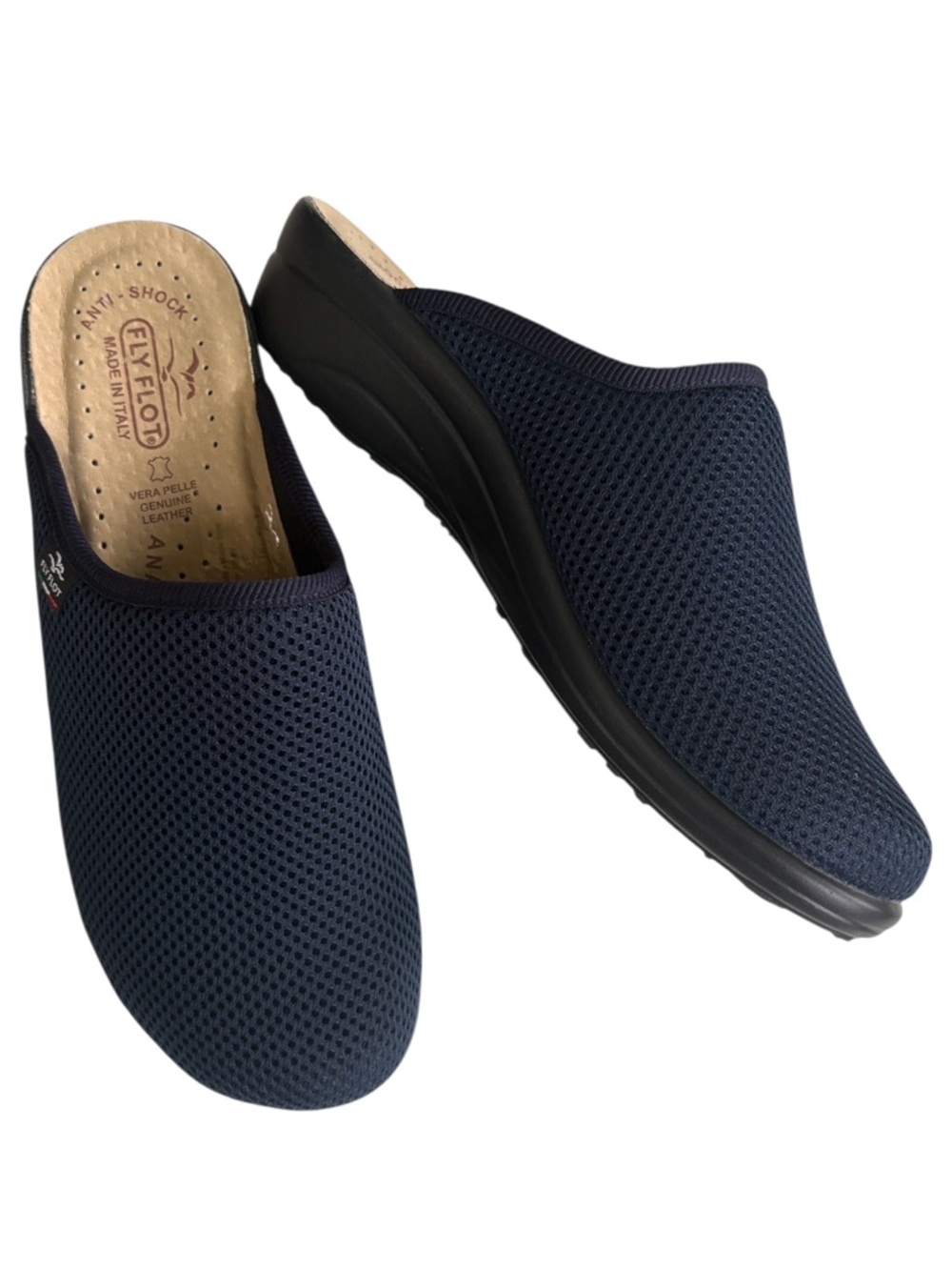 Like New Fly Flot Mule Clogs Blue Mesh Size 9 - 9.5